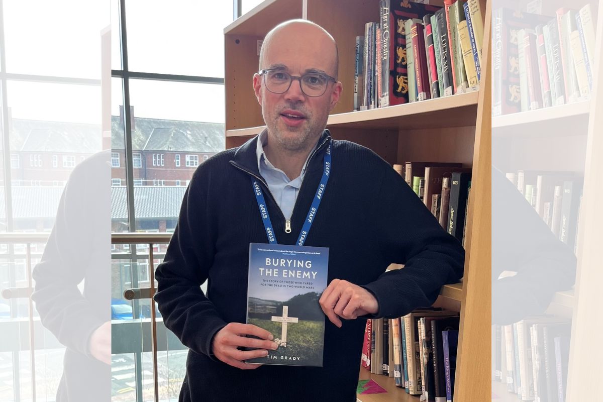 Tim Grady, Professor of Modern History at the University of Chester, with his new book, Burying the Enemy - The Story of Those who Cared for the Dead in Two World Wars.