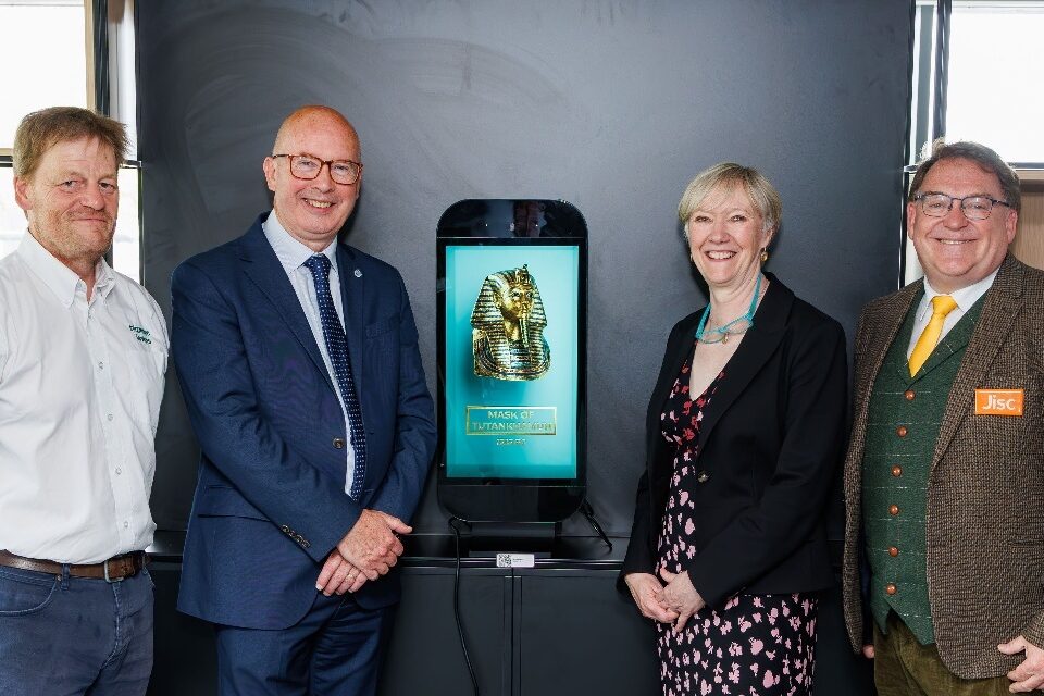 Colin Sinclair, head of library and information support at UoS, Professor Malcolm MacLeod, senior deputy principal at UoS, Heidi Fraser-Krauss, CEO of Jisc, Jason Miles-Campbell, director of Scotland and Northern Ireland at Jisc