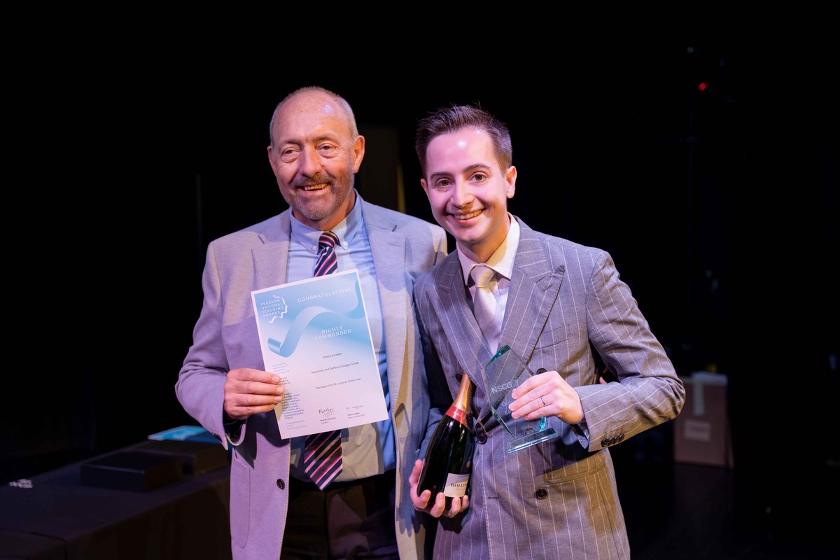 Elliot Lancaster presented with his award at NSCG Staff Awards Ceremony